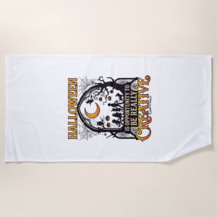 Serviette De Plage Silhouette créative d'enfants d'Halloween Croissan