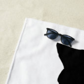Serviette De Plage Silhouette de chat noir (En situation)