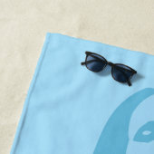 Serviette De Plage Silhouette de la fille de danse bleu clair à la mo (En situation)