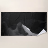 Serviette De Plage Silhouette de lune de chats noirs (Devant)