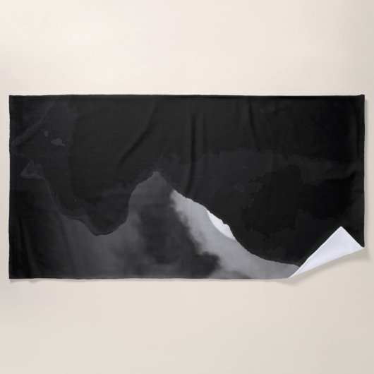 Serviette De Plage Silhouette de lune de chats noirs (Devant)