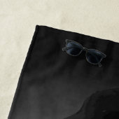 Serviette De Plage Silhouette de lune de chats noirs (En situation)