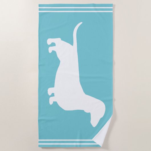 Serviette De Plage Silhouette de teckel (Devant)