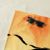 Serviette De Plage Silhouette de tigre noir et blanc (En situation)