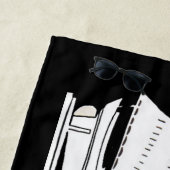 Serviette De Plage silhouette de voilier (En situation)