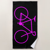 Serviette De Plage Silhouette d'une bicyclette (Devant)