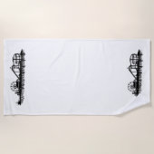 Serviette De Plage Silhouette Iconic Pier Californie Père Noël Monica (Devant)