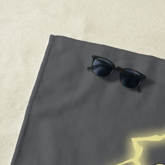 Serviette De Plage Silhouette noire Adam Lightning (En situation)