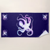 Serviette De Plage Silhouette octopus (Devant)
