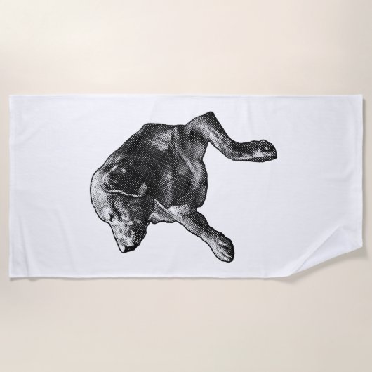 Serviette De Plage Silhouette simple avec points fins (Devant)