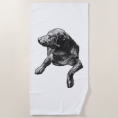 Serviette De Plage Silhouette simple avec points fins (Devant)