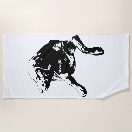 Serviette De Plage Silhouette simple, laboratoire de repos (Devant)