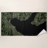 Serviette De Plage Silhouette Squatchin de Sasquatch Bigfoot (Devant)