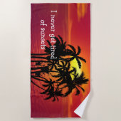 Serviette De Plage Silhouette tropicale de palmiers de coucher du (Devant)