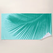 Serviette De Plage Silhouette, turquoise et Aqua en feuille de (Devant)