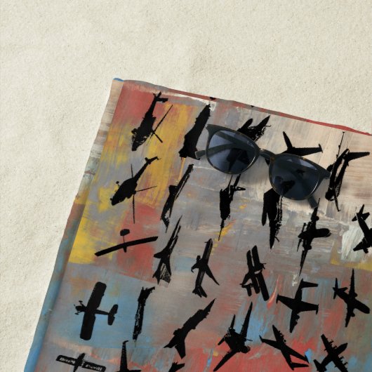Serviette De Plage Silhouettes d'avion (En situation)