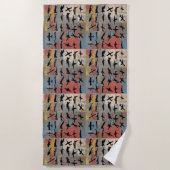 Serviette De Plage Silhouettes d'avion (Devant)