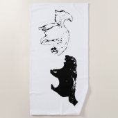 Serviette De Plage Silhouettes du rivage d'octobre (Devant)