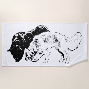 Serviette De Plage Silhouettes frappantes de deux