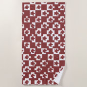 Serviette De Plage Silhueta de flores em padrão. (Devant)