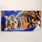 Serviette De Plage Silly Cat in Space World Mème (Devant)