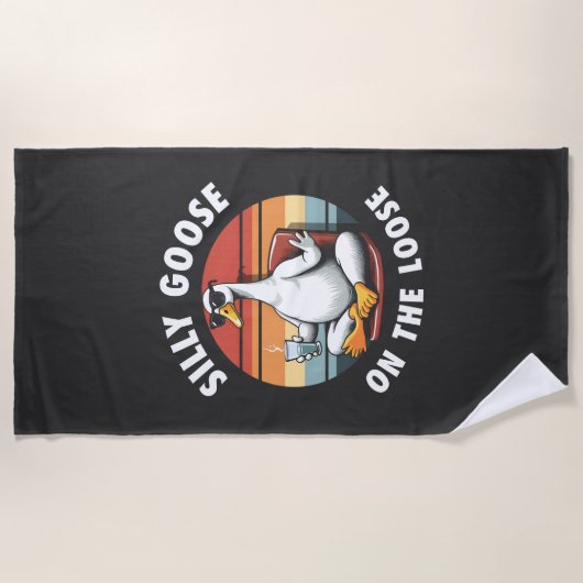 Serviette De Plage Silly Goose sur Loose Meditation Yoga Retro (Devant)
