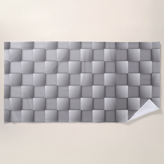 Serviette de plage Silver Checkers (Devant)