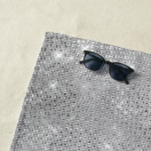 Serviette De Plage Silver Glitter Glam Bling Personalized (En situation)