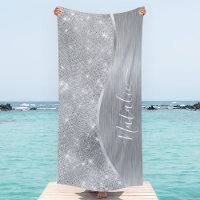 Silver Glitter Glam Bling Personalized