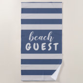 Serviette De Plage Silver Stripes Custom Text Beach INVITÉ (Devant)