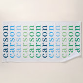 Serviette De Plage Simple Boys Nom perso personnalisé (Devant)