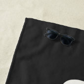 Serviette De Plage Simple Chic Noir Calligraphie Personnalisé  (En situation)