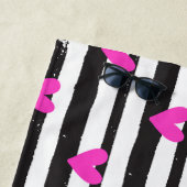 Serviette De Plage Simple Chic Valentine’s Day Heart Beach Towel (En situation)