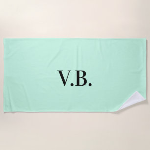 Serviette De Plage Simple couleur solide ajouter le nom du texte mono