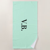 Serviette De Plage Simple couleur solide ajouter le nom du texte mono (Devant)