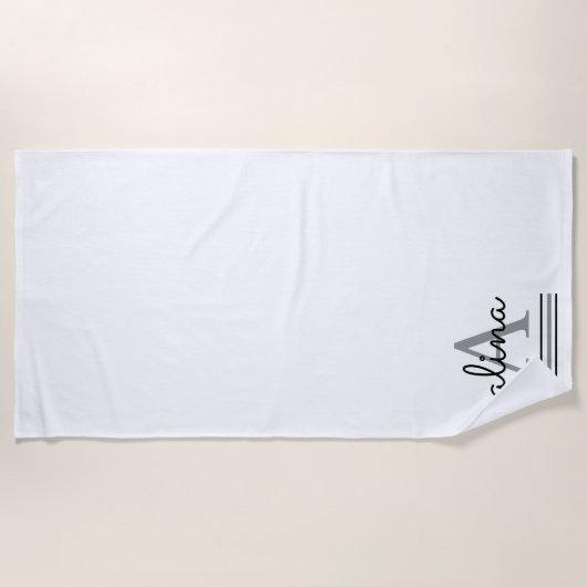 Serviette De Plage Simple Custom Design Personalize Monogram (Devant)