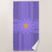 Serviette De Plage Simple Fleur Violette sur Croix Moderne (Devant)