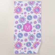 Simple Floral Lotus Monogram Rose Pastel Vert
