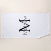 Serviette De Plage simple lettre initiale monogramme ajouter votre no (Devant)