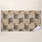 Serviette De Plage Simple Motif animal léopard doré (Devant)