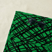 Serviette De Plage Simple Scribble | Carreaux miroir | Vert | (En situation)