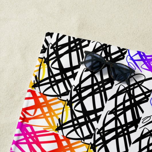 Serviette De Plage Simple Scribble | Os à hareng | (En situation)
