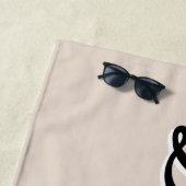 Serviette De Plage Simple Soirée de mariage tendance Noir + Beige (En situation)