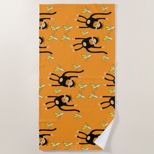 Serviette De Plage Singe mignon (Devant)