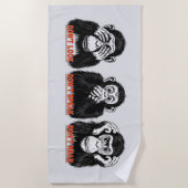 Serviette De Plage singes sages (Devant)