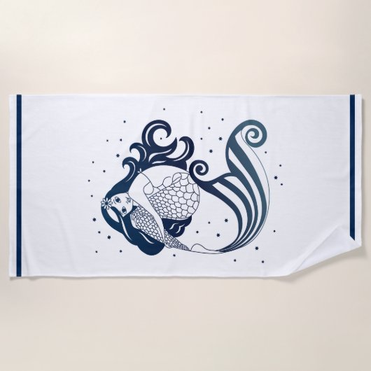 Serviette de plage—Sirène (Devant)