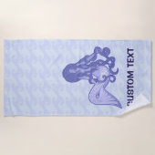 Serviette De Plage Sirène assise bleue (Devant)