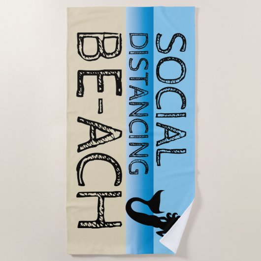 Serviette De Plage Sirène BE-ACH Distancing Social (Devant)