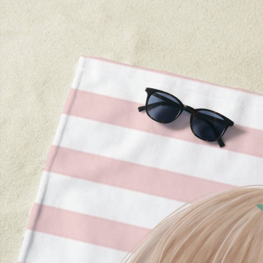 Serviette De Plage Sirène Bébé mignonne, Grilles (En situation)