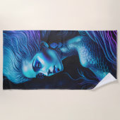 Serviette De Plage Sirène bleu pourpre (Devant)